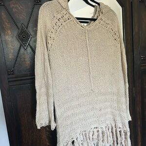 Beige Hooded Women's Sweater